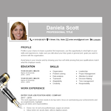 Charger l'image dans la galerie, RESUME TEMPLATE FOR WORD | PROFESSIONAL RESUME TEMPLATE