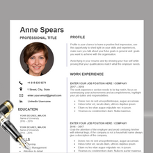 Charger l'image dans la galerie, RESUME TEMPLATE FOR WORD | PROFESSIONAL RESUME TEMPLATE