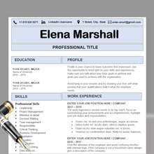 Charger l'image dans la galerie, RESUME TEMPLATE FOR WORD | PROFESSIONAL RESUME TEMPLATE