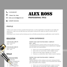 Charger l'image dans la galerie, RESUME TEMPLATE FOR WORD | PROFESSIONAL RESUME TEMPLATE