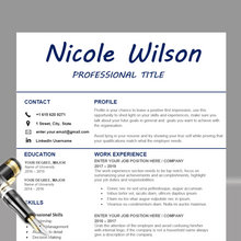 Charger l'image dans la galerie, RESUME TEMPLATE FOR WORD | PROFESSIONAL RESUME TEMPLATE