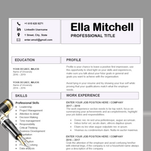 Charger l'image dans la galerie, RESUME TEMPLATE FOR WORD | PROFESSIONAL RESUME TEMPLATE