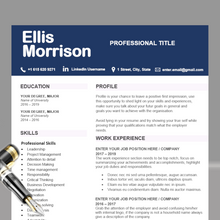 Charger l'image dans la galerie, RESUME TEMPLATE FOR WORD | PROFESSIONAL RESUME TEMPLATE