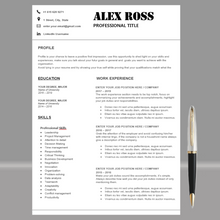 Charger l'image dans la galerie, RESUME TEMPLATE FOR WORD | PROFESSIONAL RESUME TEMPLATE
