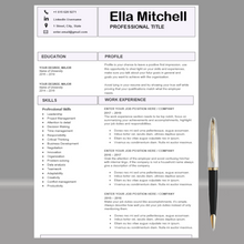 Charger l'image dans la galerie, RESUME TEMPLATE FOR WORD | PROFESSIONAL RESUME TEMPLATE