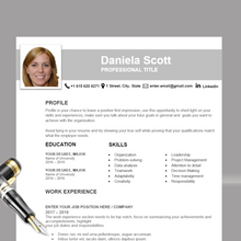 Charger l&#39;image dans la galerie, RESUME TEMPLATE FOR WORD | PROFESSIONAL RESUME TEMPLATE
