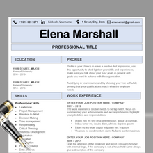 Charger l&#39;image dans la galerie, RESUME TEMPLATE FOR WORD | PROFESSIONAL RESUME TEMPLATE
