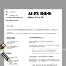 Charger l&#39;image dans la galerie, RESUME TEMPLATE FOR WORD | PROFESSIONAL RESUME TEMPLATE
