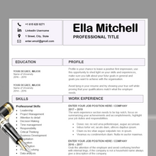 Charger l&#39;image dans la galerie, RESUME TEMPLATE FOR WORD | PROFESSIONAL RESUME TEMPLATE
