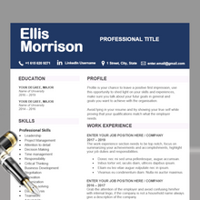 Charger l&#39;image dans la galerie, RESUME TEMPLATE FOR WORD | PROFESSIONAL RESUME TEMPLATE
