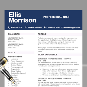 RESUME TEMPLATE FOR WORD | PROFESSIONAL RESUME TEMPLATE