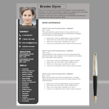 Charger l&#39;image dans la galerie, RESUME TEMPLATE FOR WORD | PROFESSIONAL RESUME TEMPLATE
