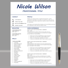 Charger l&#39;image dans la galerie, RESUME TEMPLATE FOR WORD | PROFESSIONAL RESUME TEMPLATE
