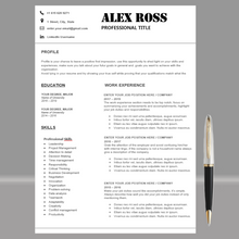 Charger l&#39;image dans la galerie, RESUME TEMPLATE FOR WORD | PROFESSIONAL RESUME TEMPLATE
