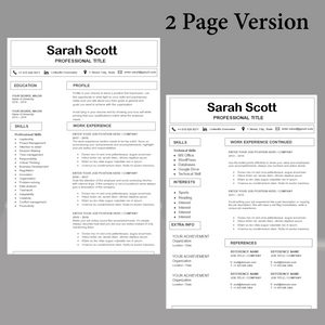 RESUME TEMPLATE FOR WORD | PROFESSIONAL RESUME TEMPLATE